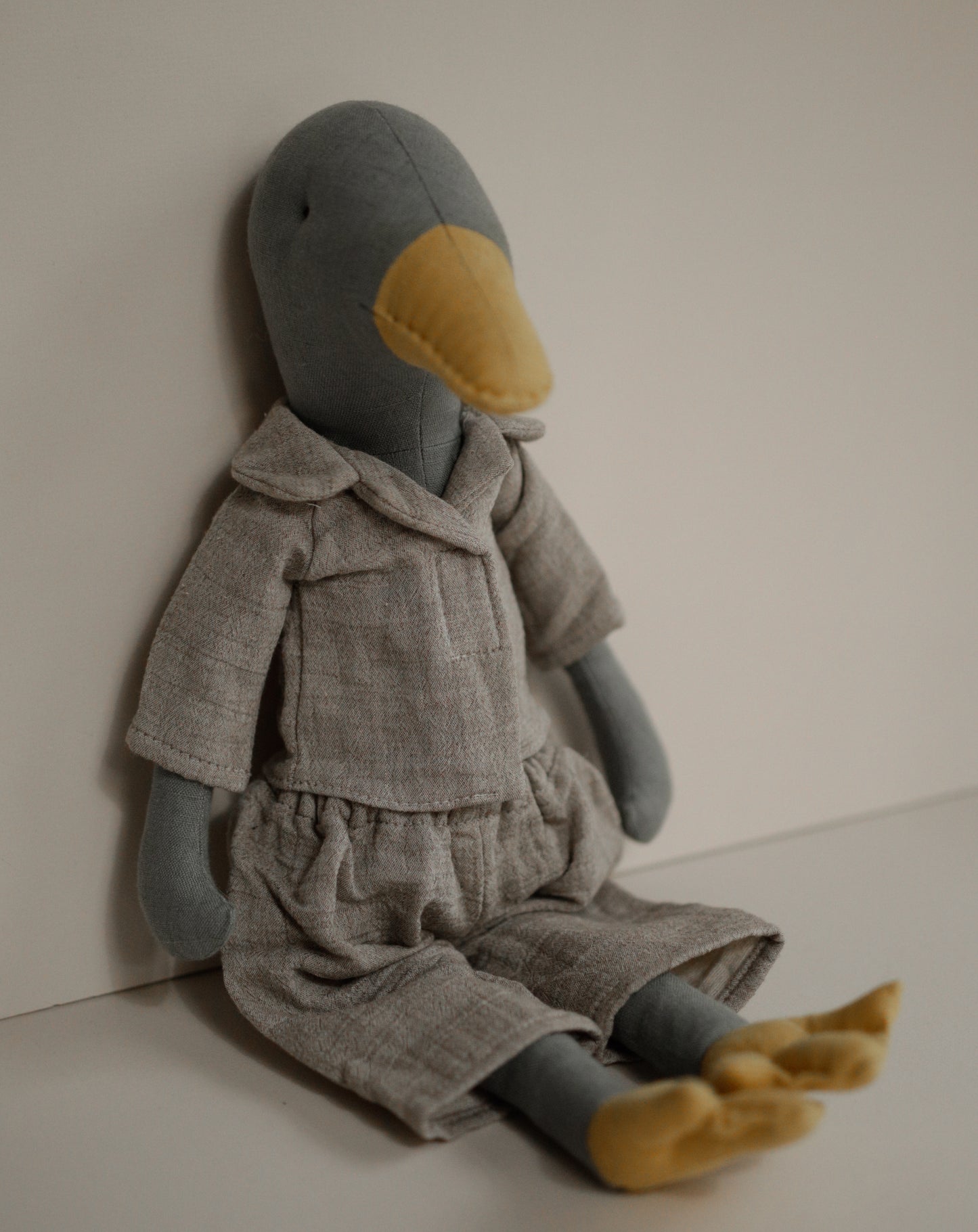 Grey Goose toy 55 cm in muslin pyjama