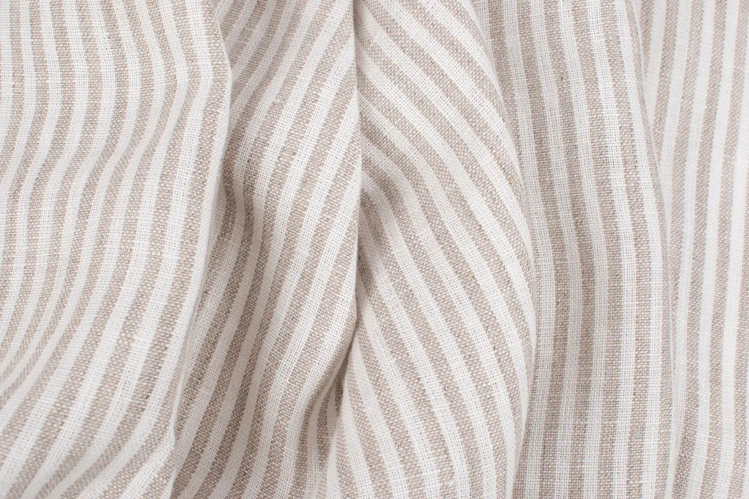5117 Beige stripes 100% linen fabric