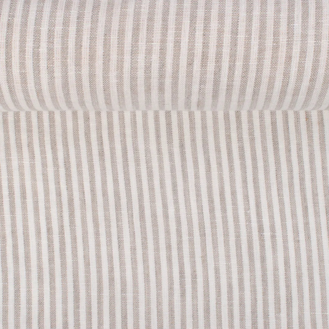 5117 Beige stripes 100% linen fabric