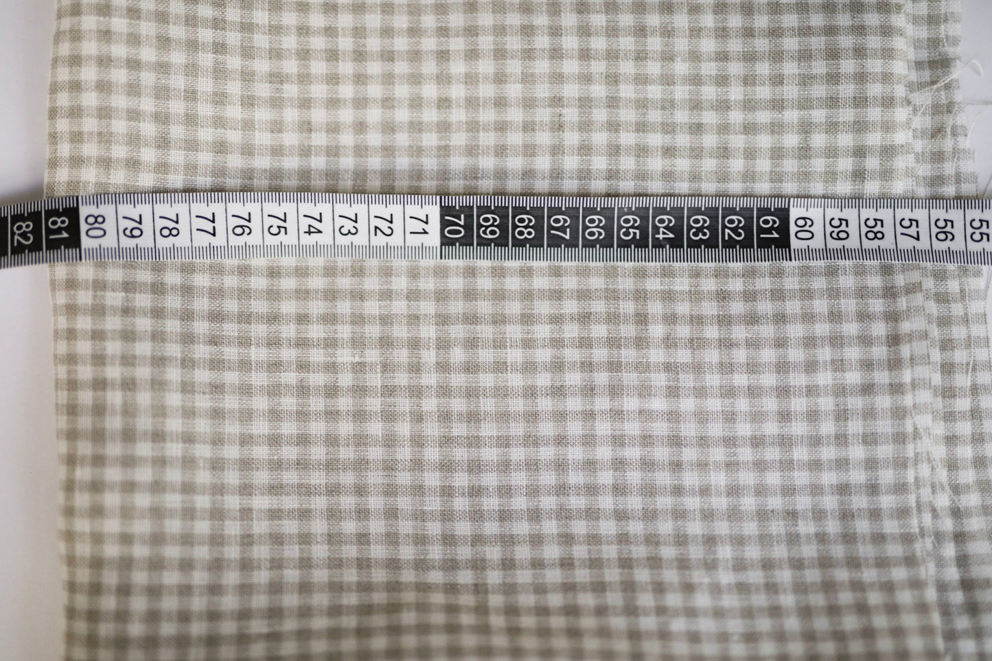 4 mm small check Light Beige gingham 100% linen fabric LSC19N