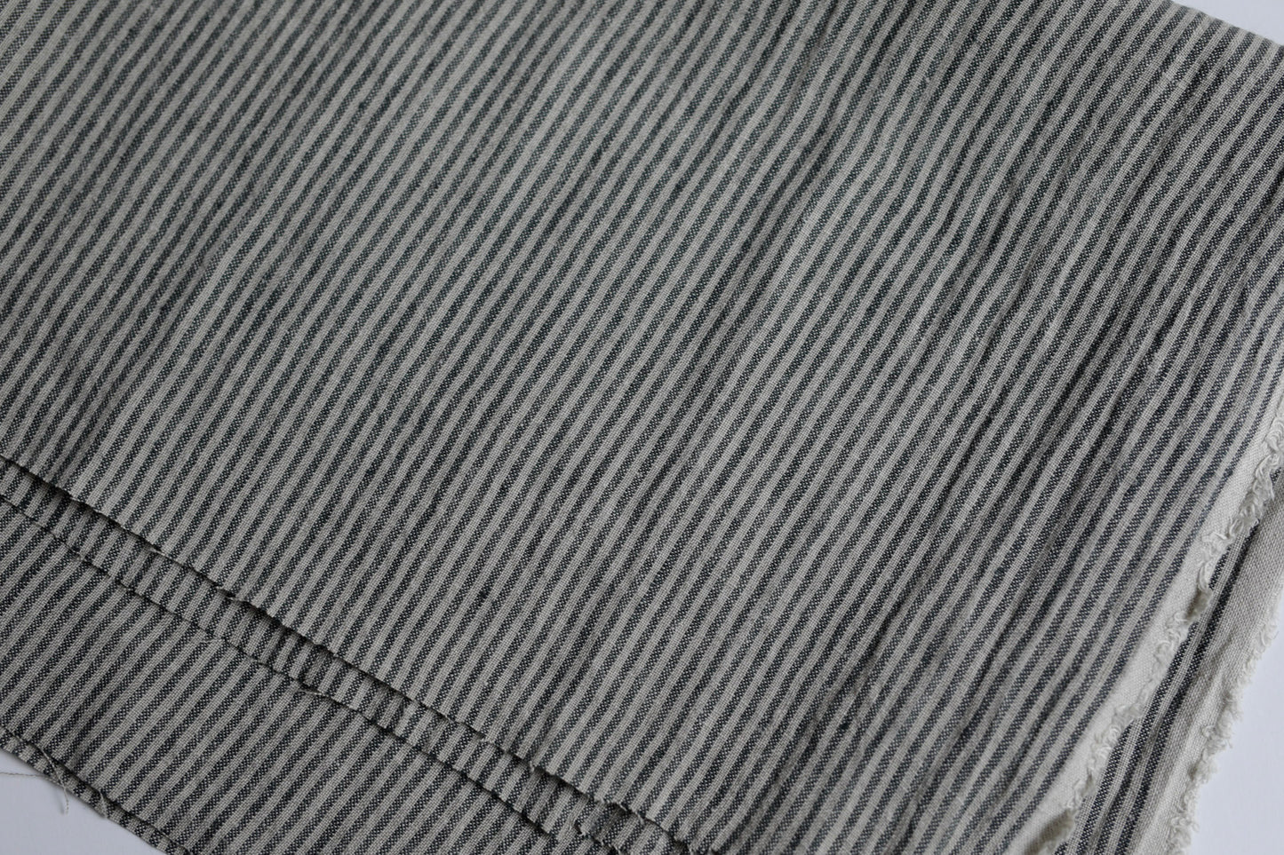 5798N Dark grey stripes on natural 100% linen fabric