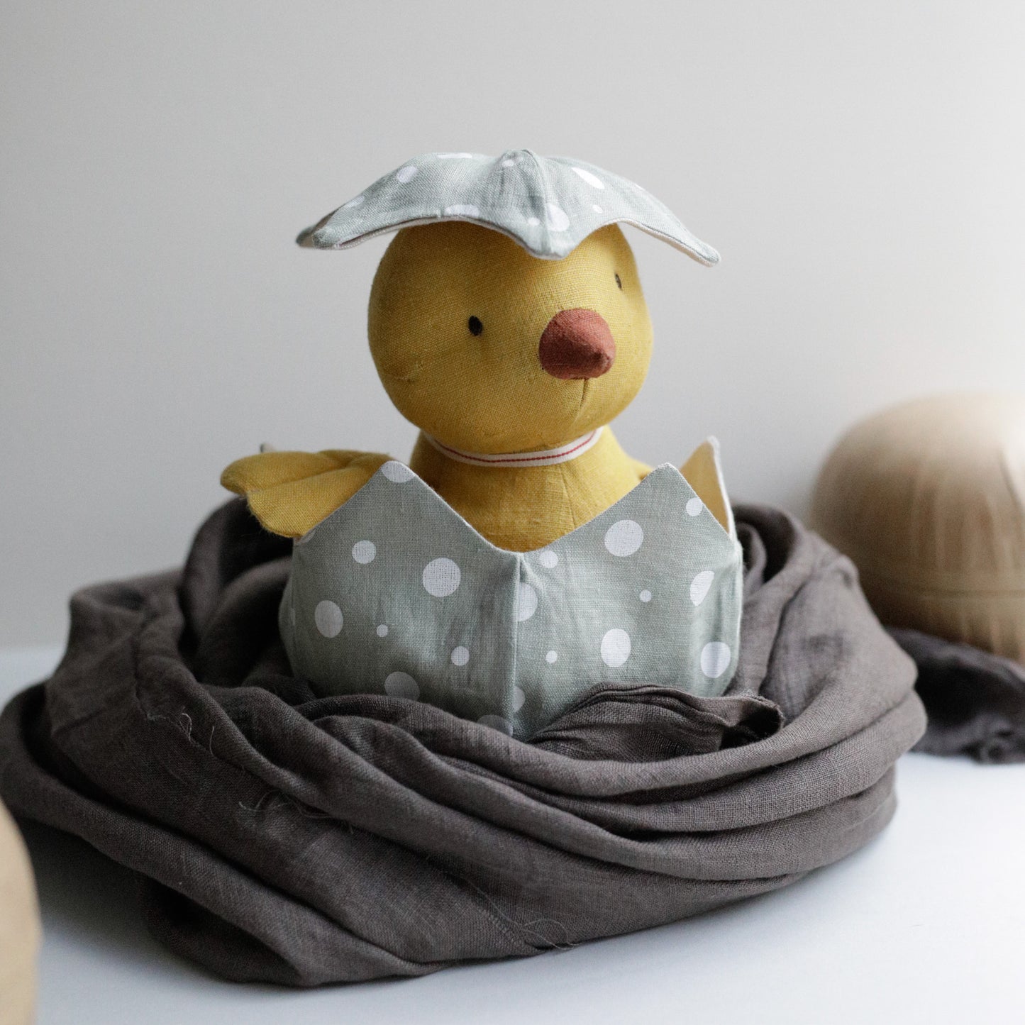 "Speckled duck egg" white dots on duck egg linen colour 100% linen fabric