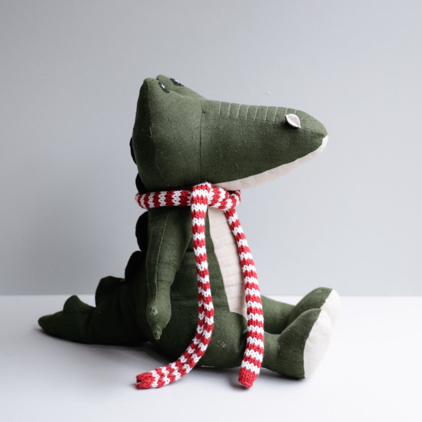 Alligator toy in Pine Forest fabric