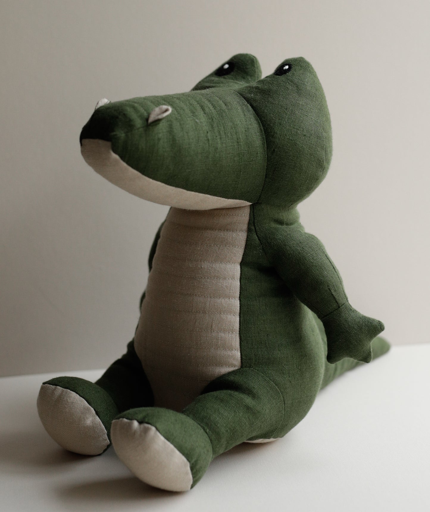 Alligator toy in Pine Forest fabric