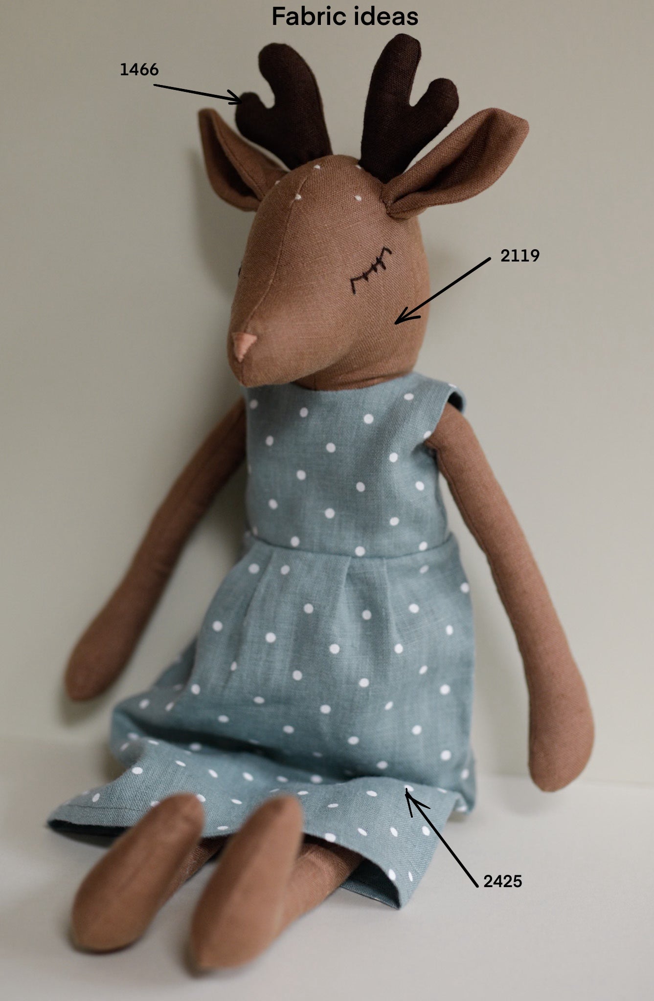 2425 Polka dot on teal 100% Lithuanian linen softened fabric