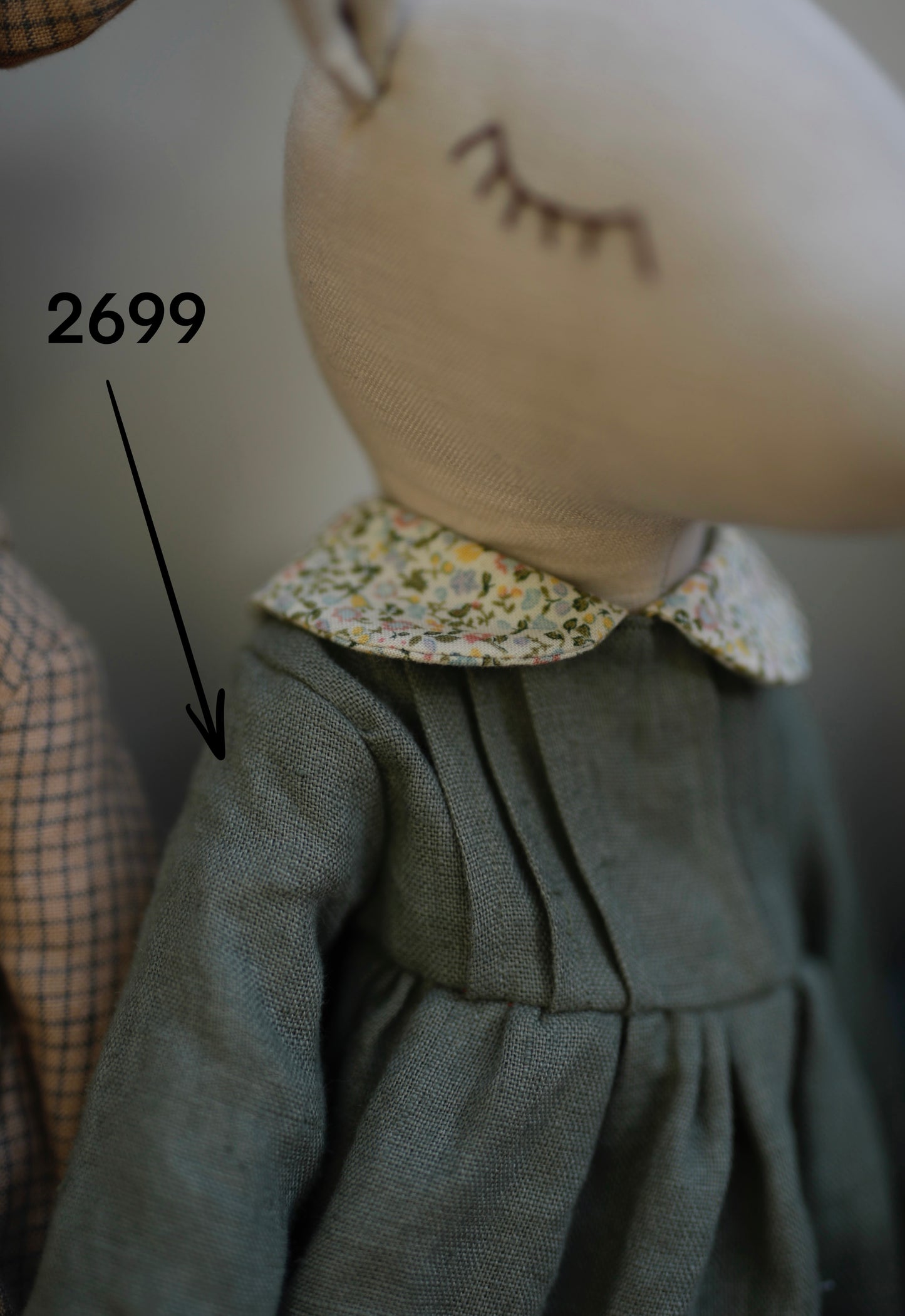 2699 Sage green 100% Lithuanian linen softened fabric 2699