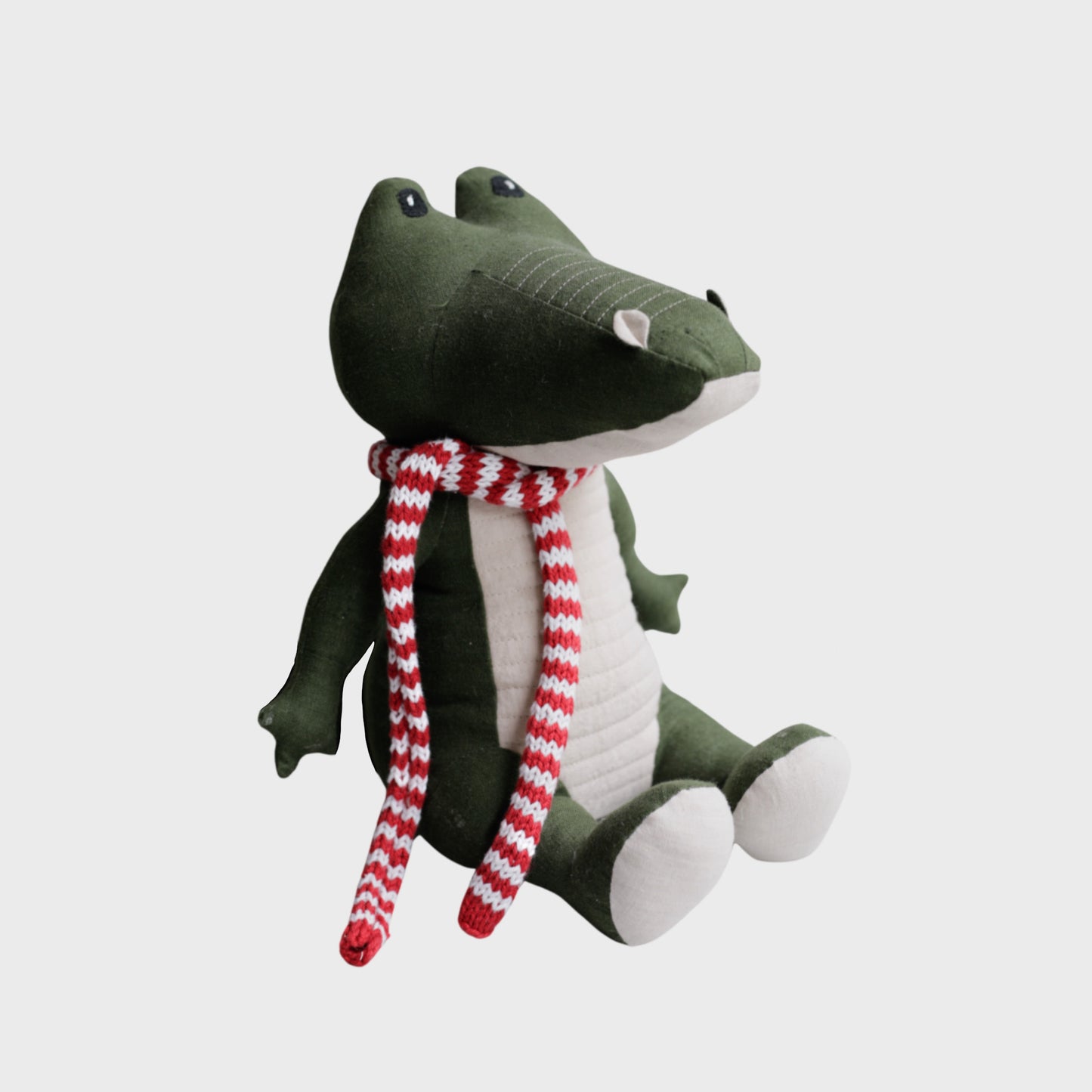 Alligator toy in Pine Forest fabric