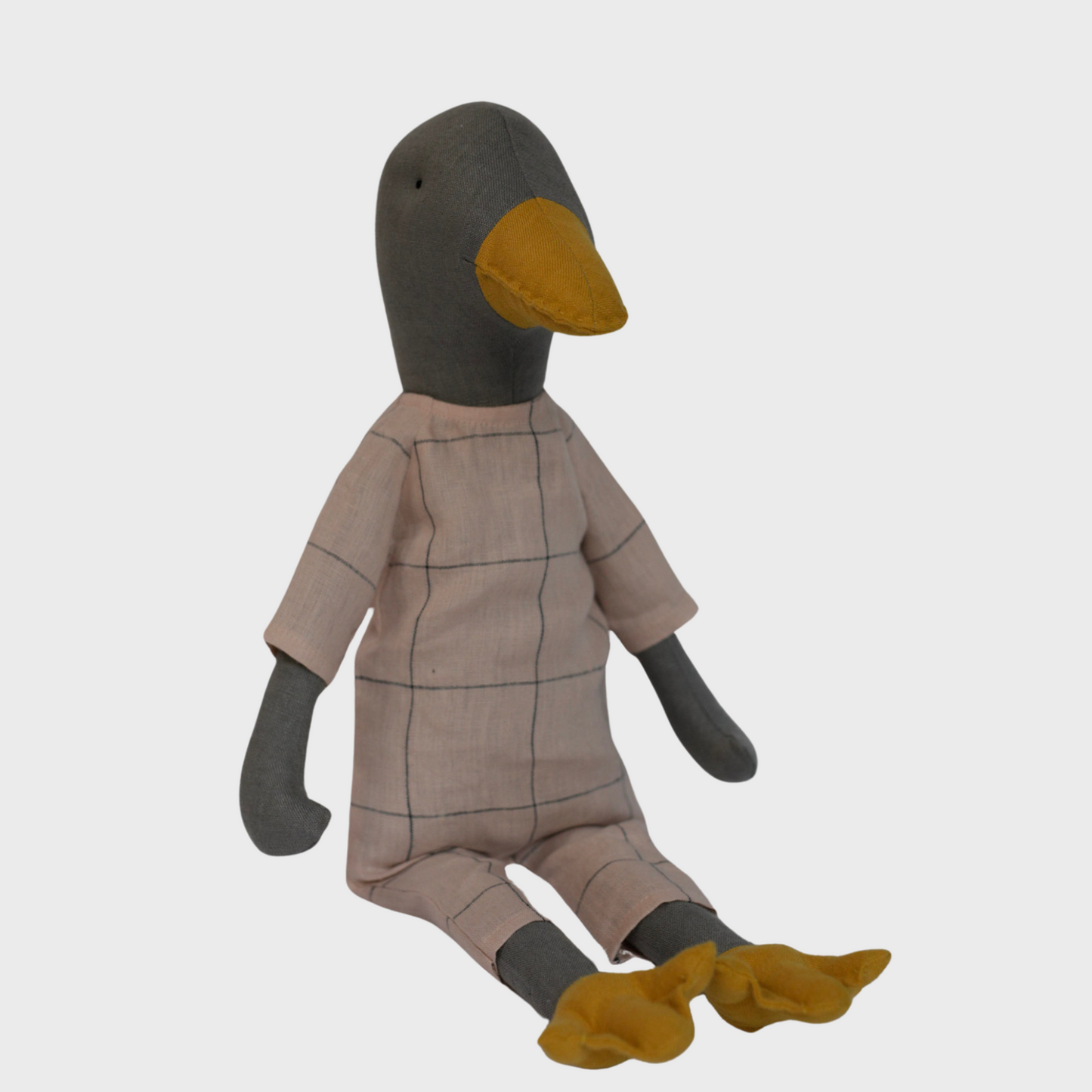 Grey Goose toy 55 cm in check romper