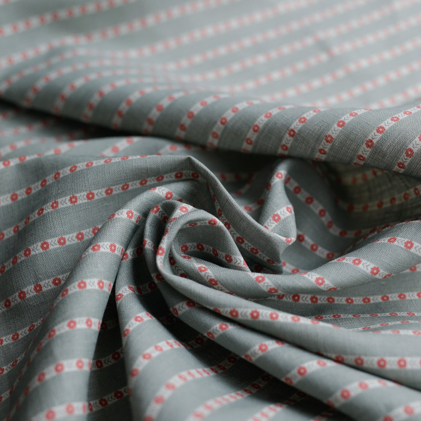 016 Vintage floral stripes 100% soft linen fabric