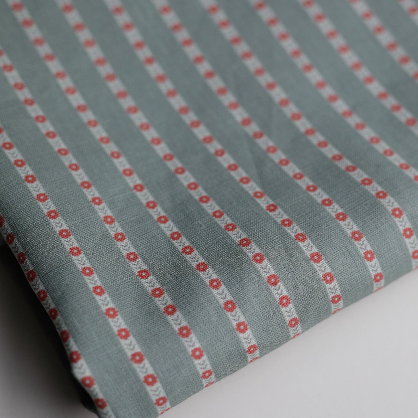 016 Vintage floral stripes 100% soft linen fabric