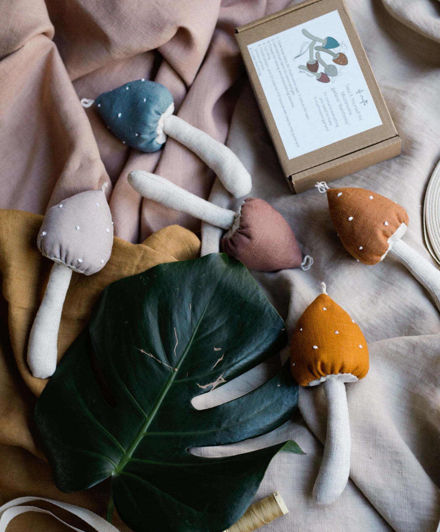 DIY Mushroom garland "Rainforest" making kit