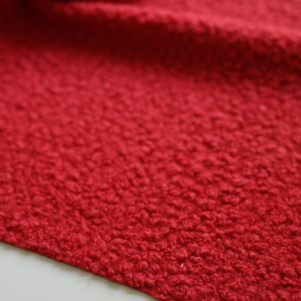 Red Soft Wool-Feel Bouclé Fabric – Fat Quarter