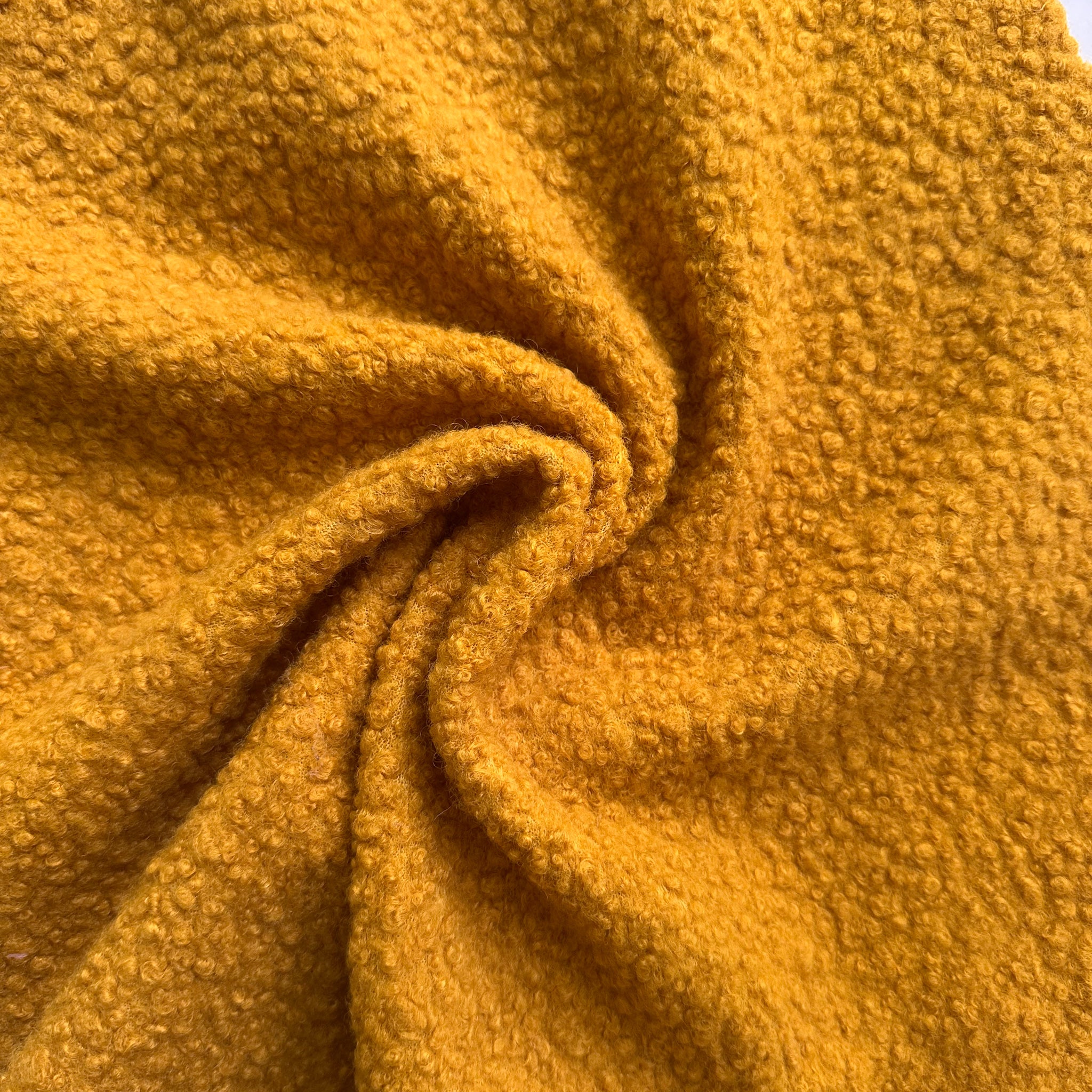 Ochre/Mustard Soft Wool-Feel Bouclé Fabric – Fat Quarter