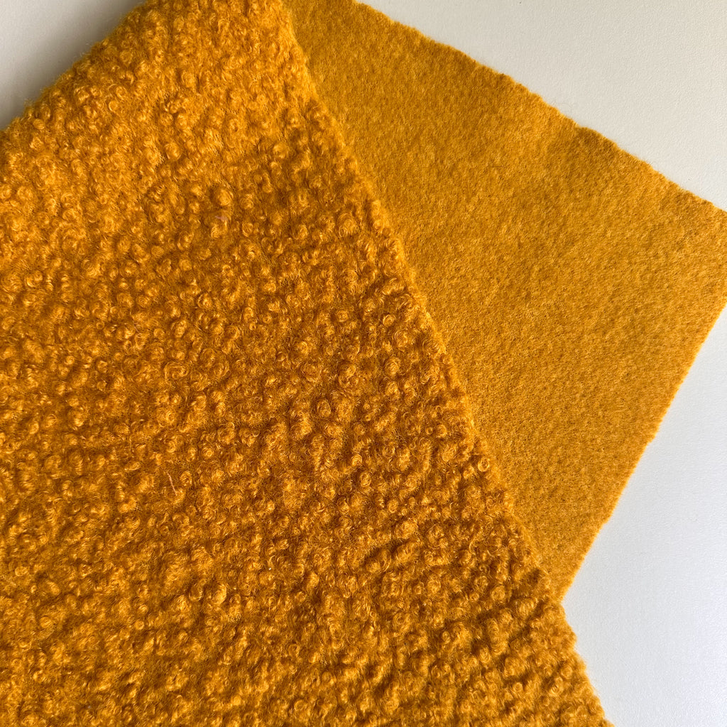 Ochre/Mustard Soft Wool-Feel Bouclé Fabric – Fat Quarter