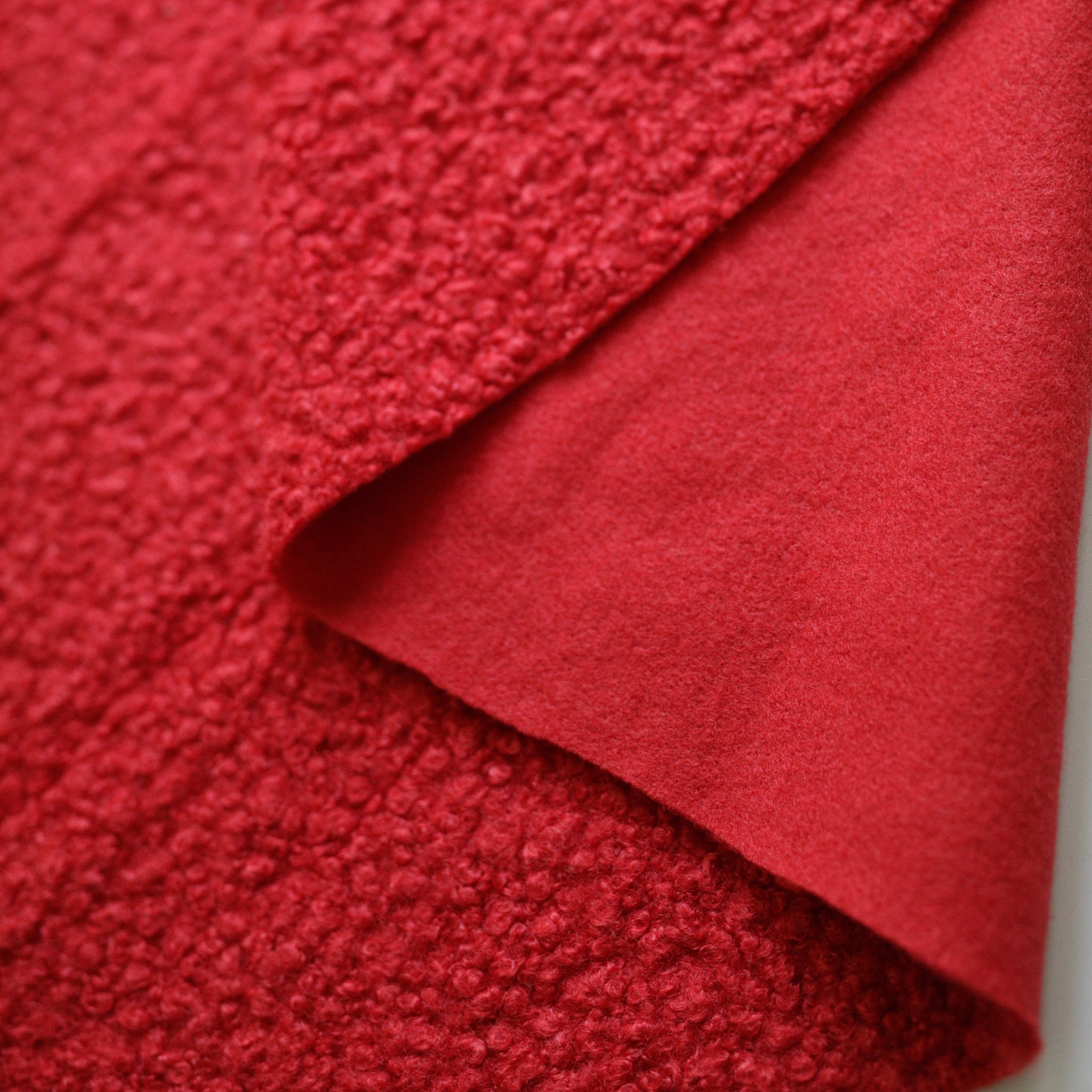Red Soft Wool-Feel Bouclé Fabric – Fat Quarter