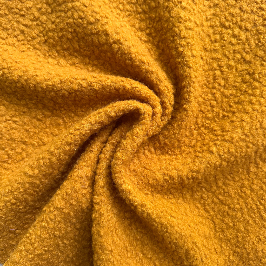 Ochre/Mustard Soft Wool-Feel Bouclé Fabric – Fat Quarter