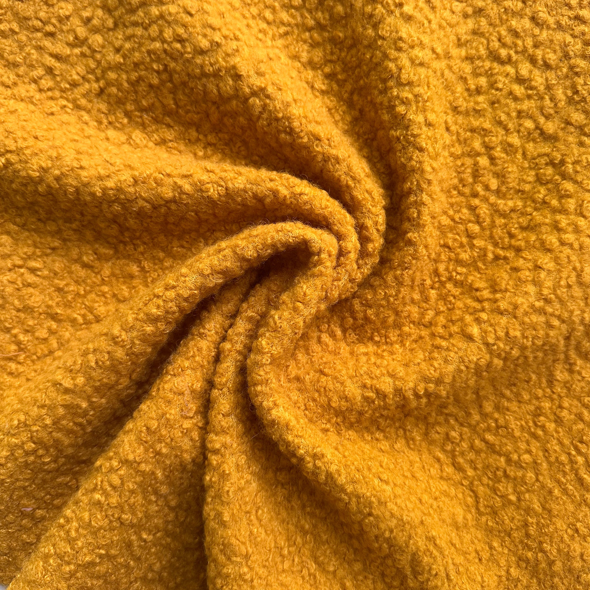 Ochre/Mustard Soft Wool-Feel Bouclé Fabric – Fat Quarter