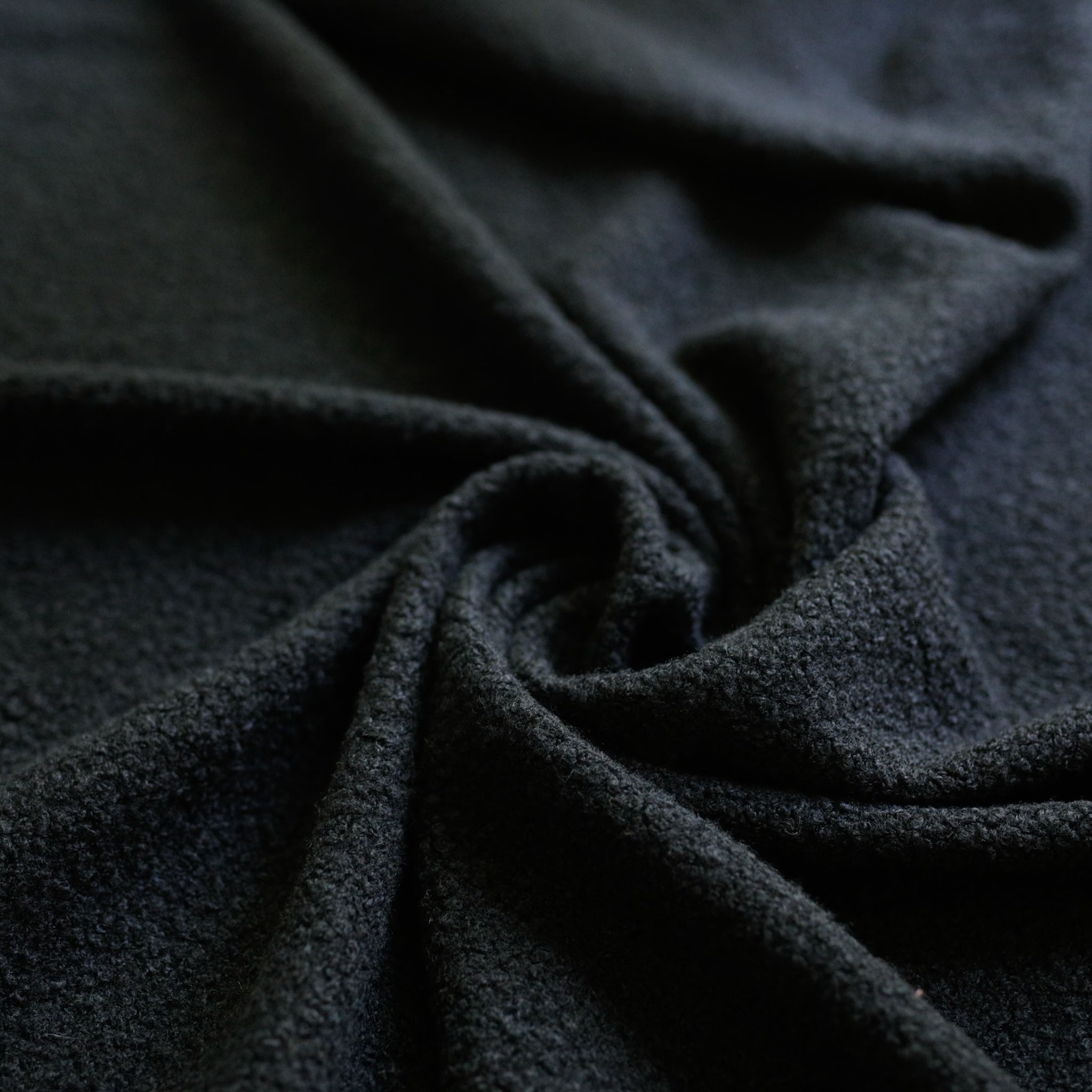 Black Soft Wool-Feel Bouclé Fabric – Fat Quarter