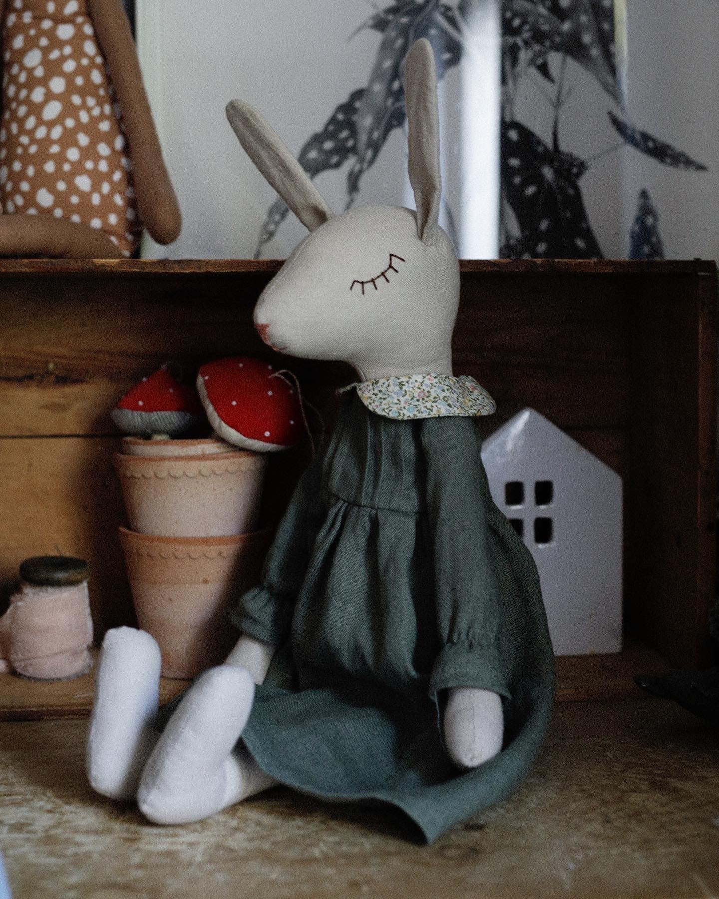 55 cm Cream Hare/Rabbit making kit with printed pattern and digital tutorial