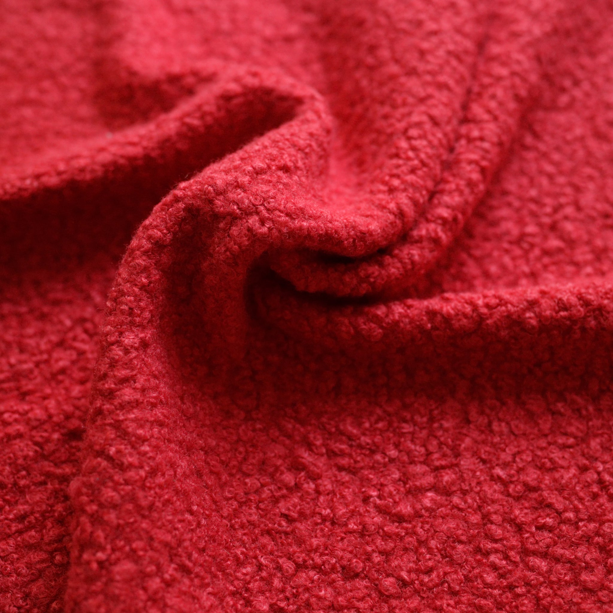 Red Soft Wool-Feel Bouclé Fabric – Fat Quarter