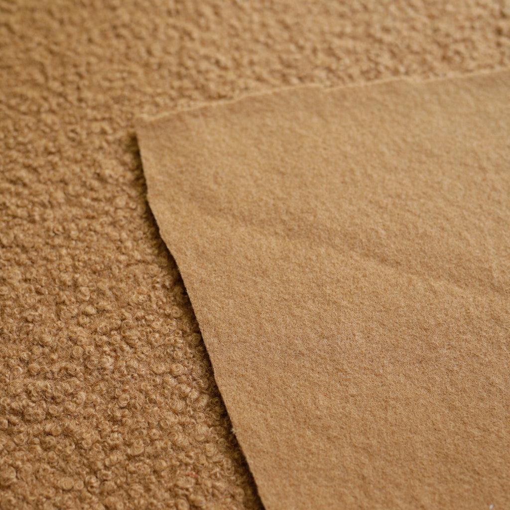Light brown  Wool-Feel Bouclé Fabric – 60cmx50cm remnant piece