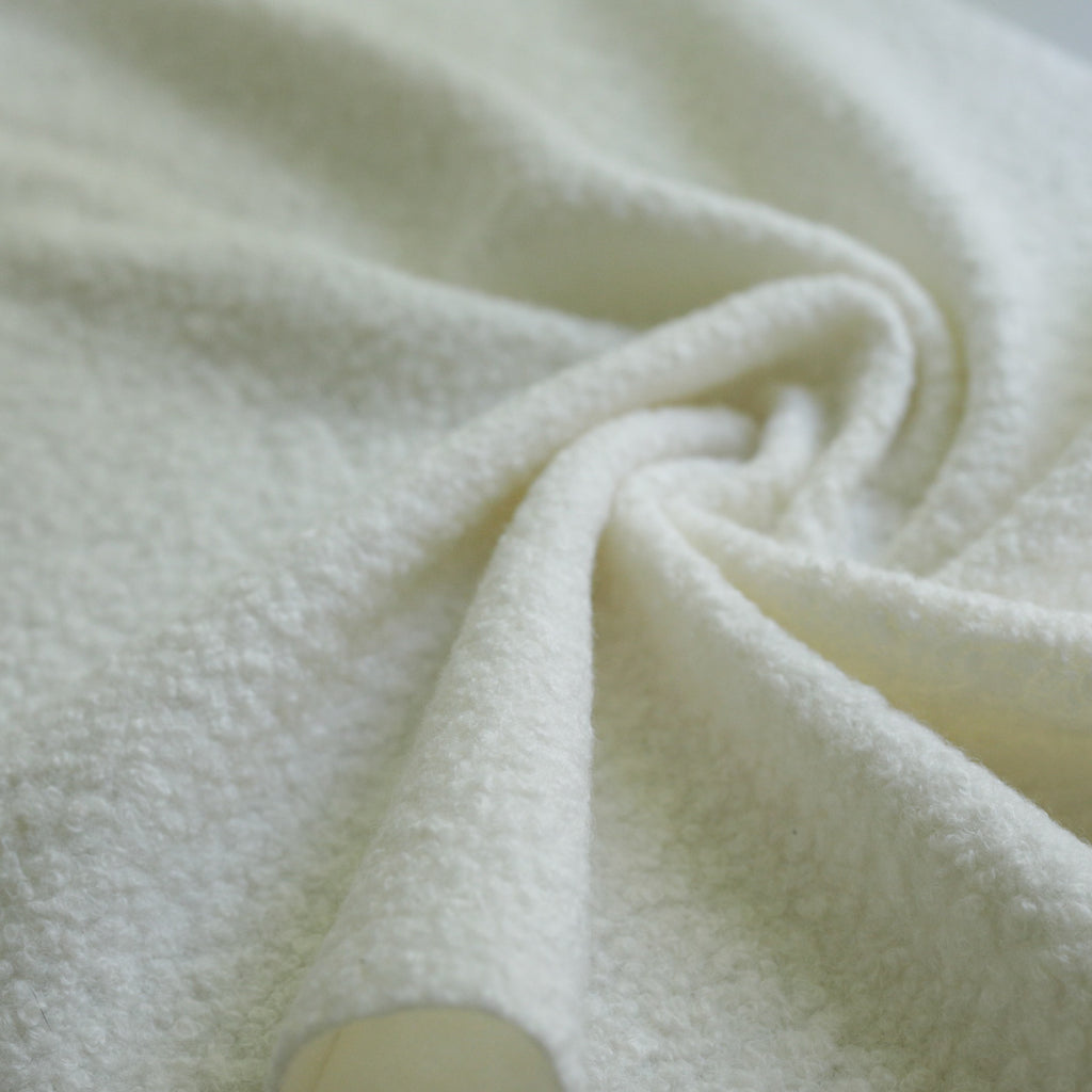 Warm white/Milk  Soft Wool-Feel Bouclé Fabric – Fat Quarter