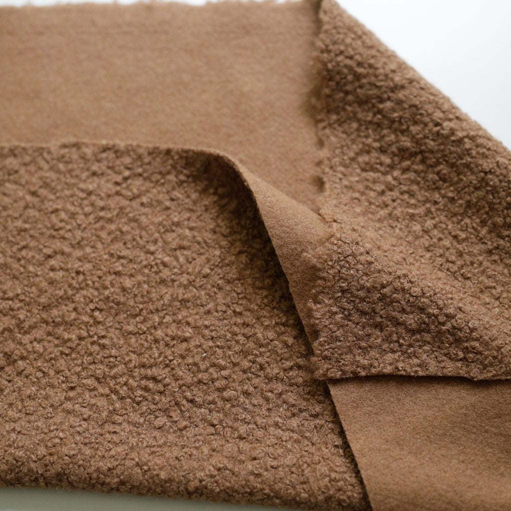 Bambi Brown  Soft Wool-Feel Bouclé Fabric – Fat Quarter
