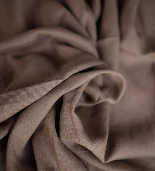 2119 Brown Clay  100% Lithuanian linen softened fabric