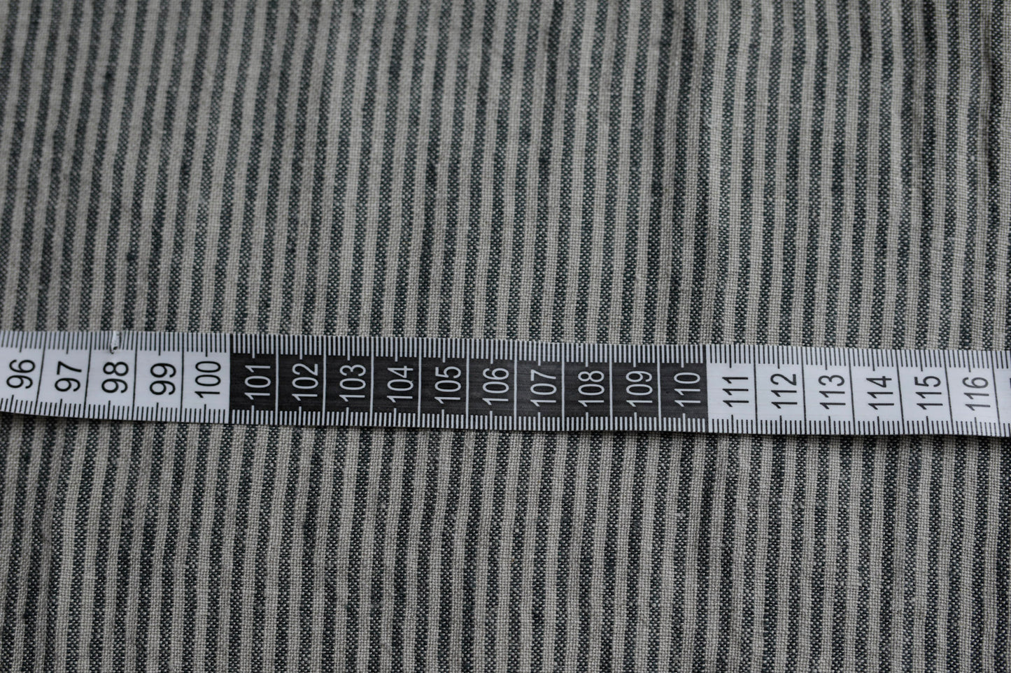 5798 Dark grey stripes on natural 100% linen fabric