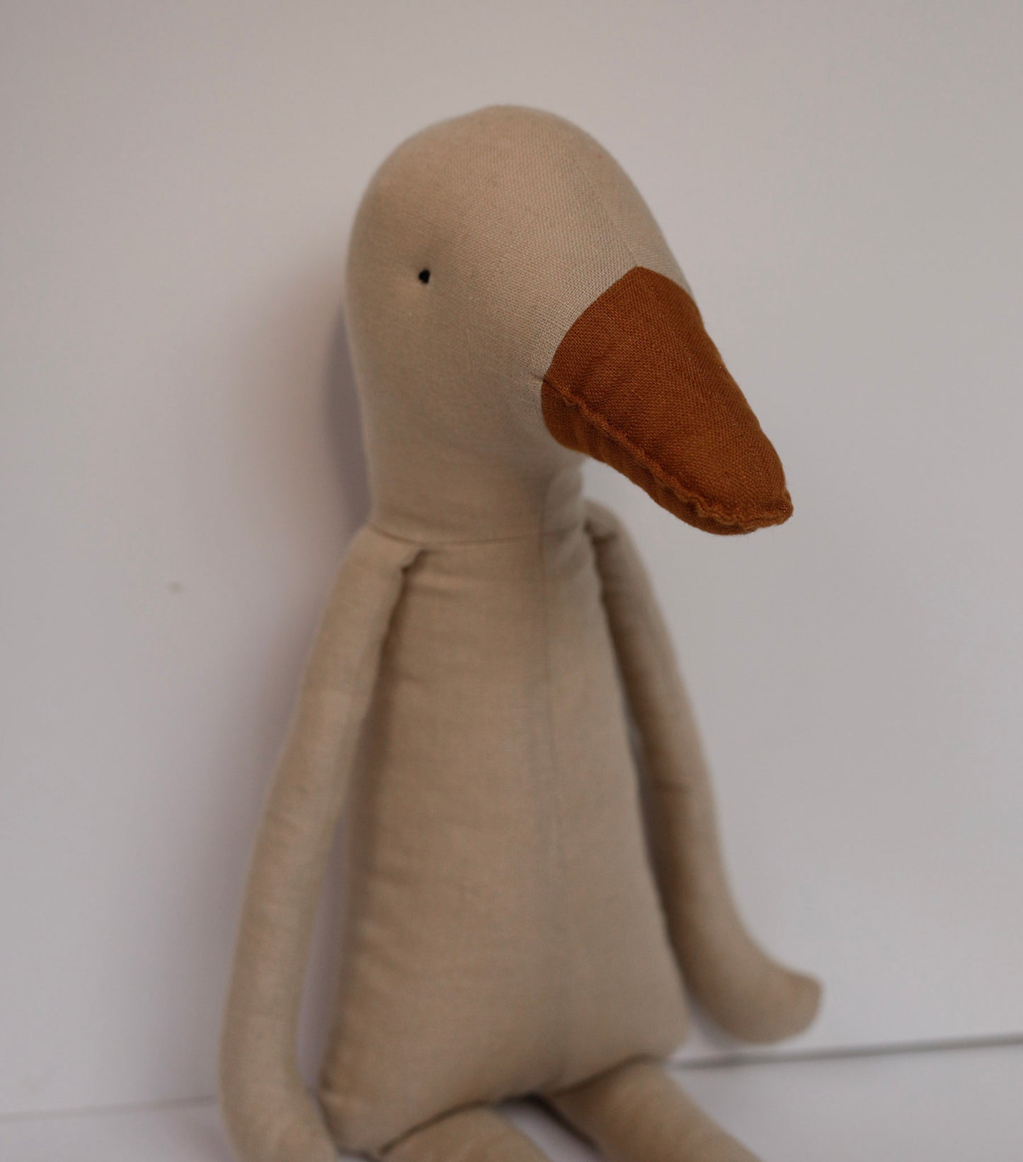 Goose toy 55 cm in red gingham pyjama