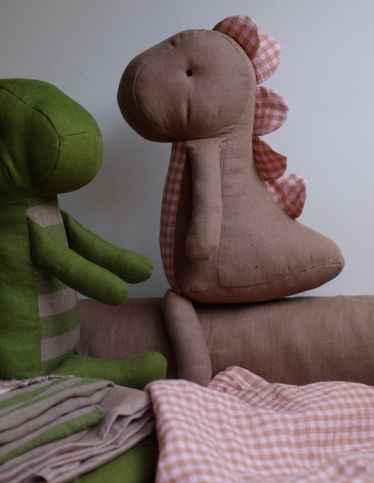 Gingham Rex Dinosaur making fabrics bundle