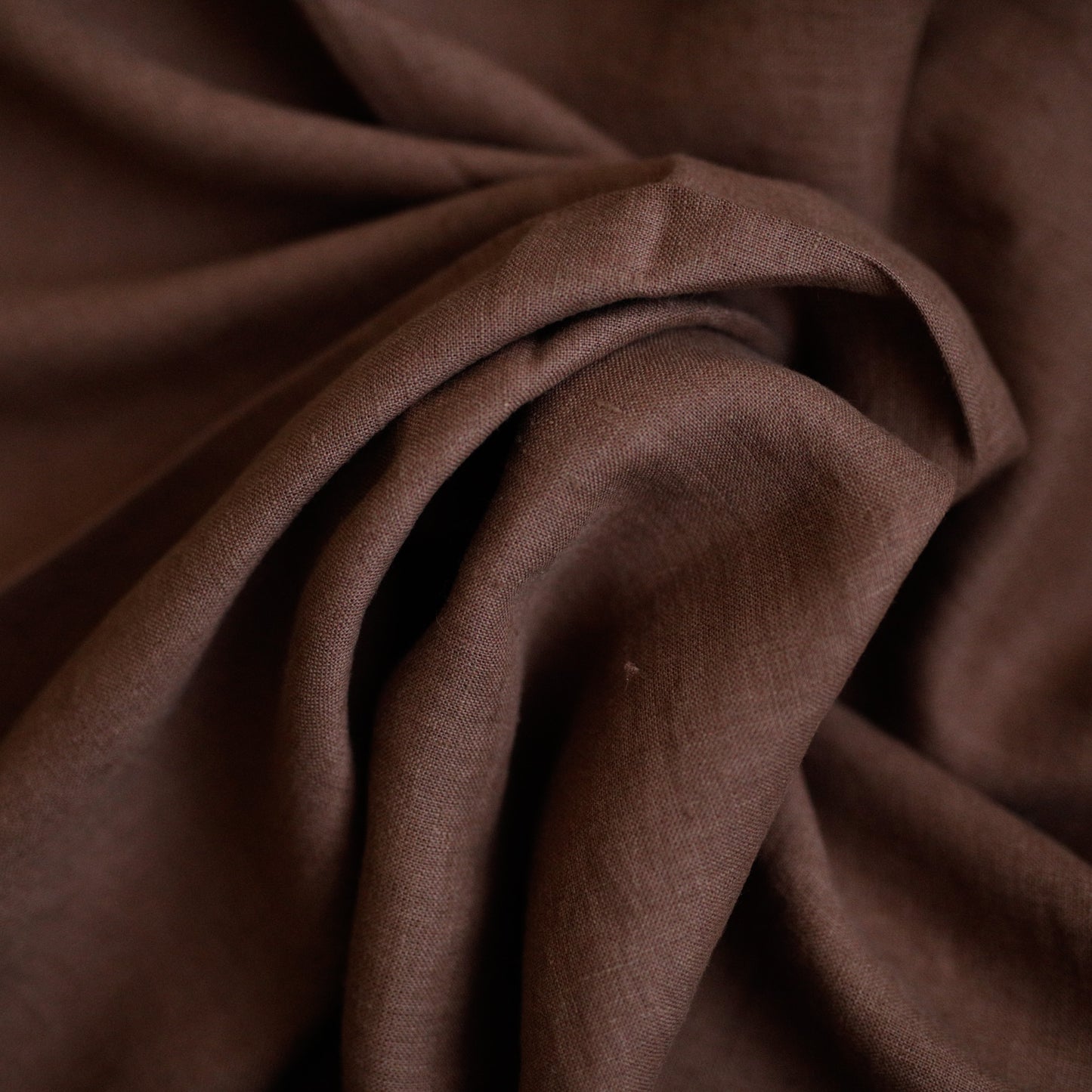 Dark brown 100% Lithuanian linen softened fabric 1466