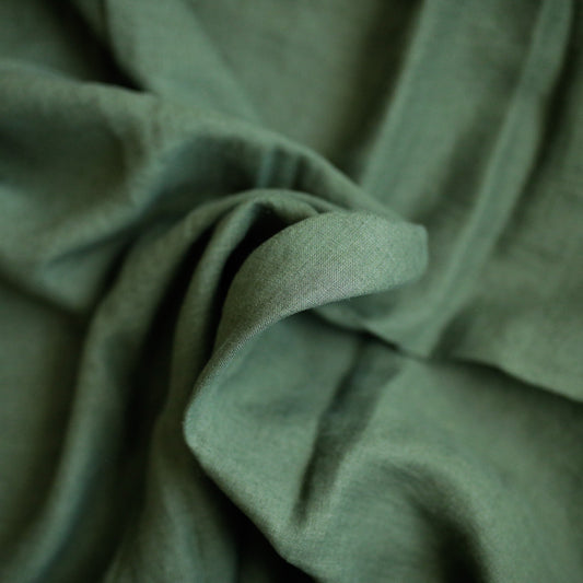 Pine green 100% Lithuanian linen softened fabric 608