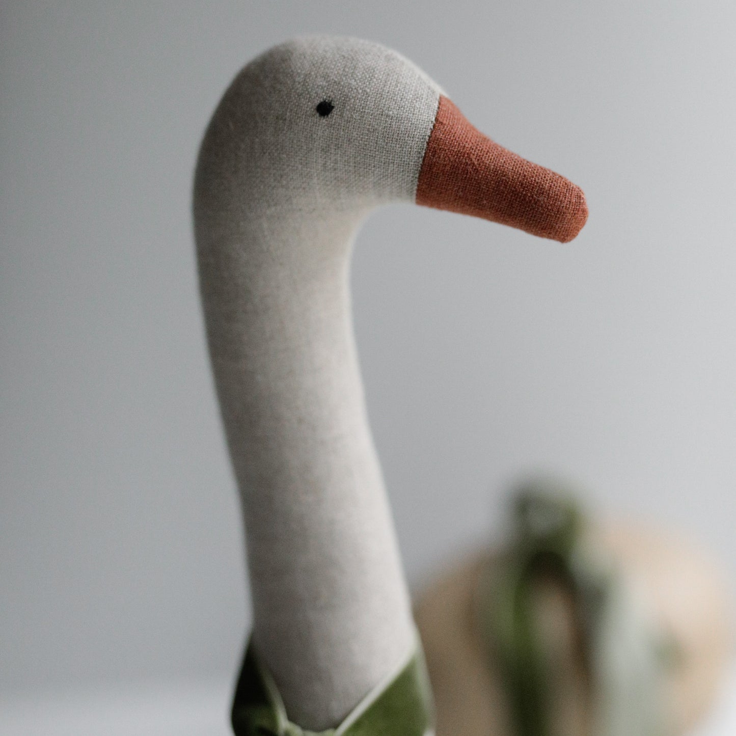 100% natural linen fabric Garden Goose toy