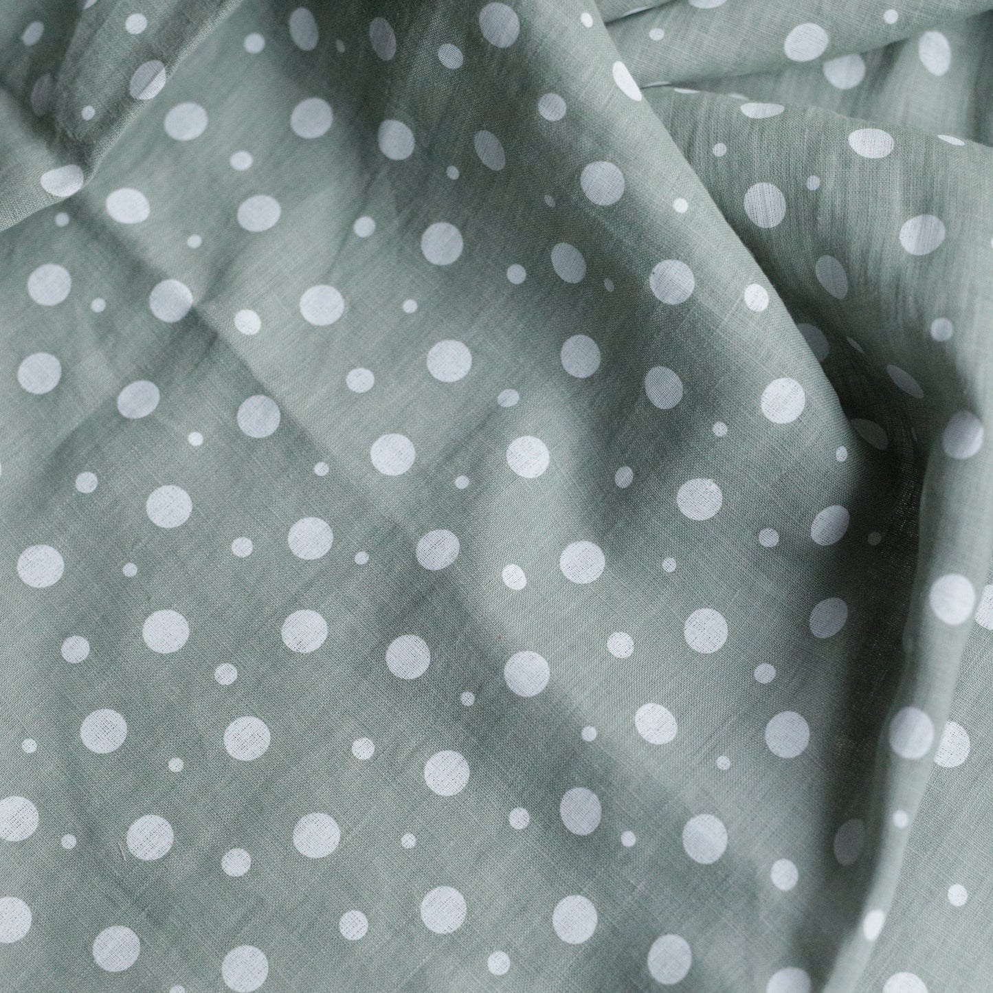 "Speckled duck egg" white dots on duck egg  linen colour 100% linen fabric