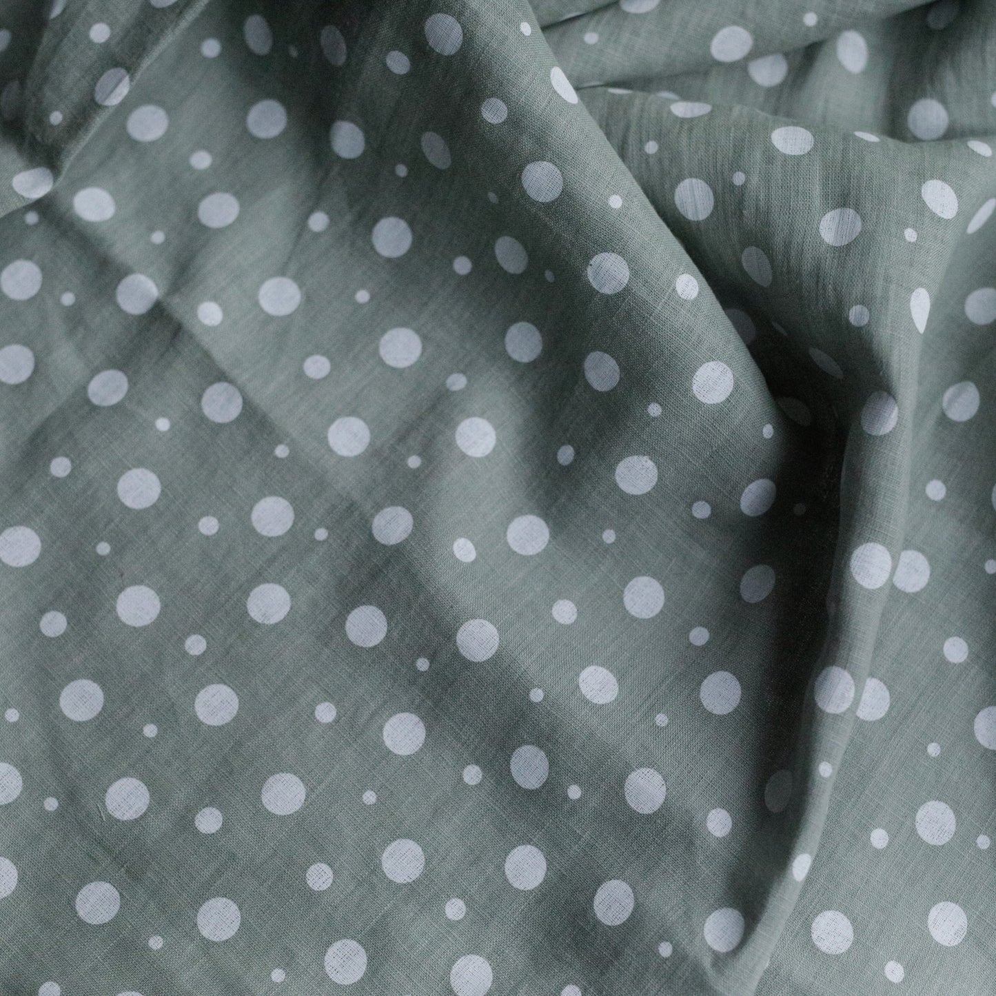 "Speckled duck egg" white dots on duck egg  linen colour 100% linen fabric