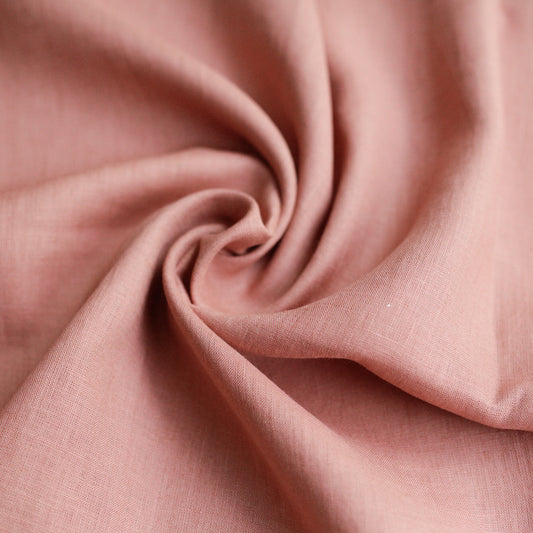 Salmon Pink 100% Lithuanian linen softened fabric 1077