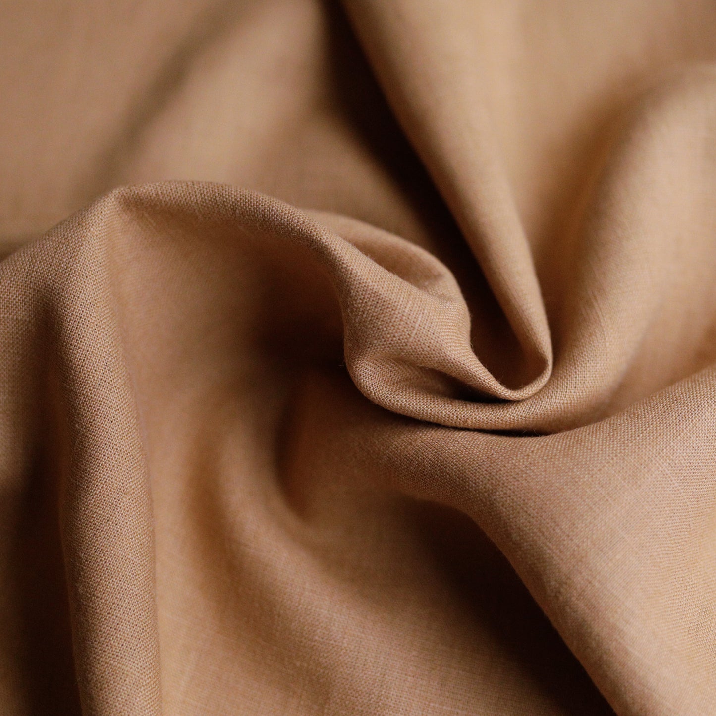 Darker Ochre  100% Lithuanian linen softened fabric 598