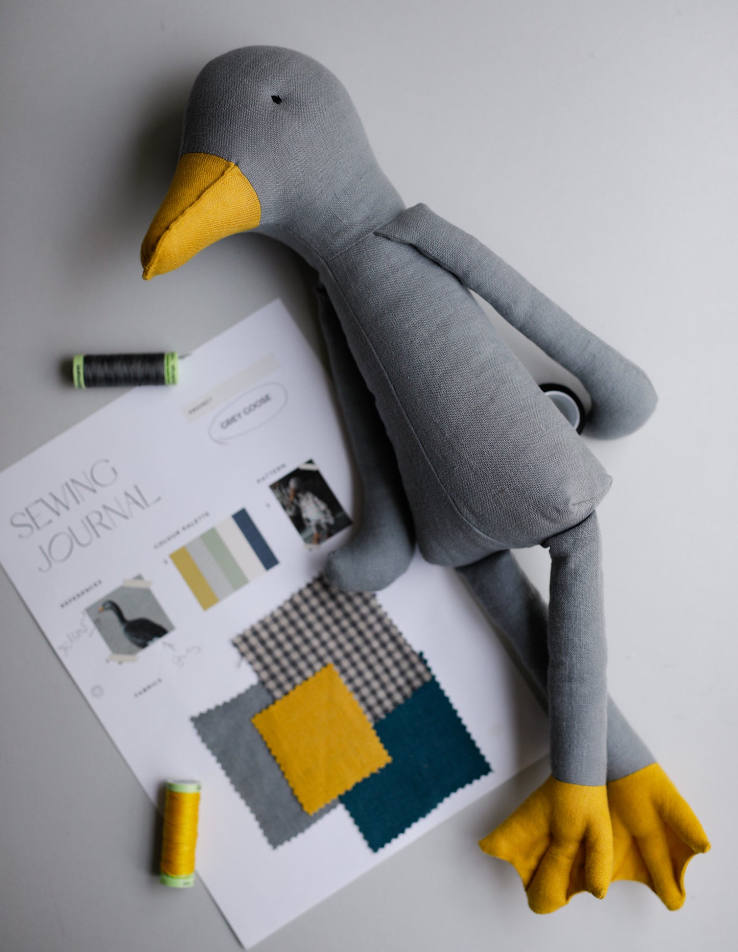 55 cm Grey Goose making kit with printed pattern and digital tutorial