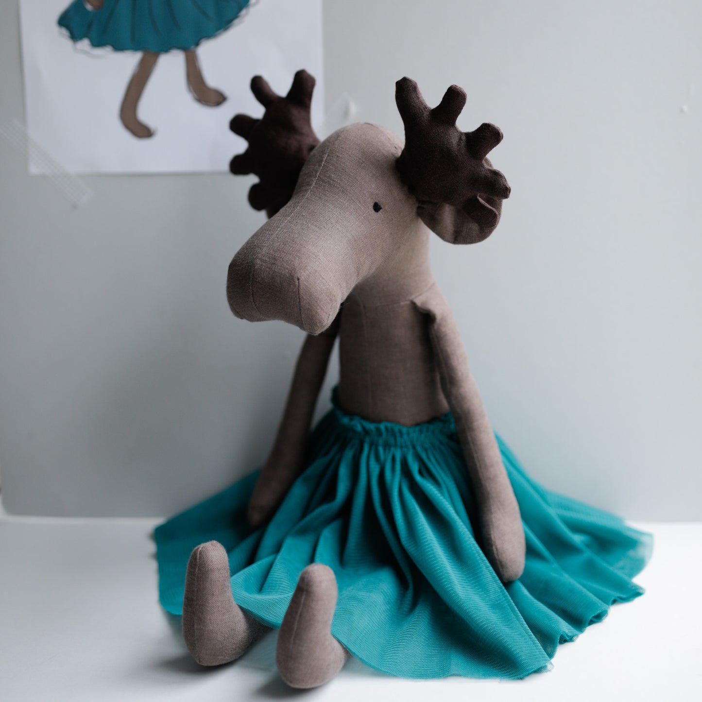 DIY 55 cm Moose making kit with printed pattern and digital tutorial