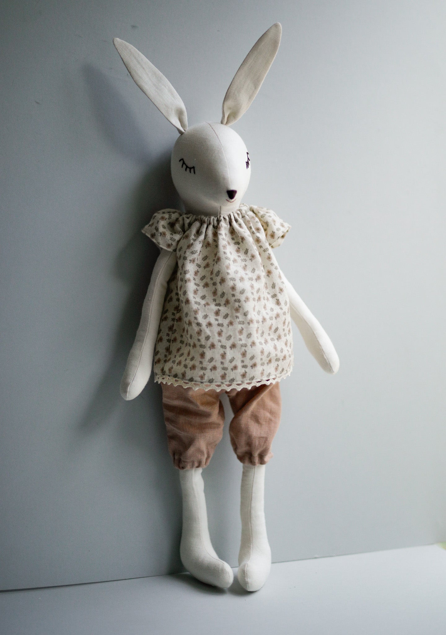 DIY 55 cm Cream Hare/Rabbit making kit with printed pattern and digital tutorial