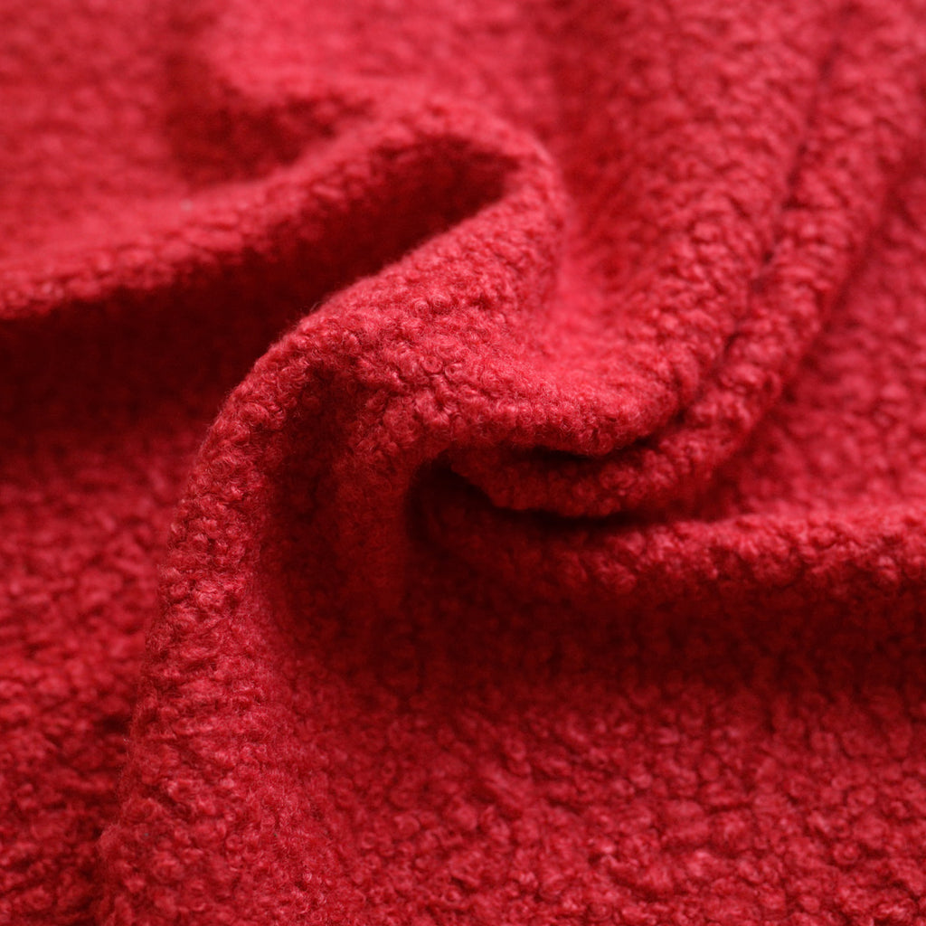 Red Soft Wool-Feel Bouclé Fabric – Fat Quarter