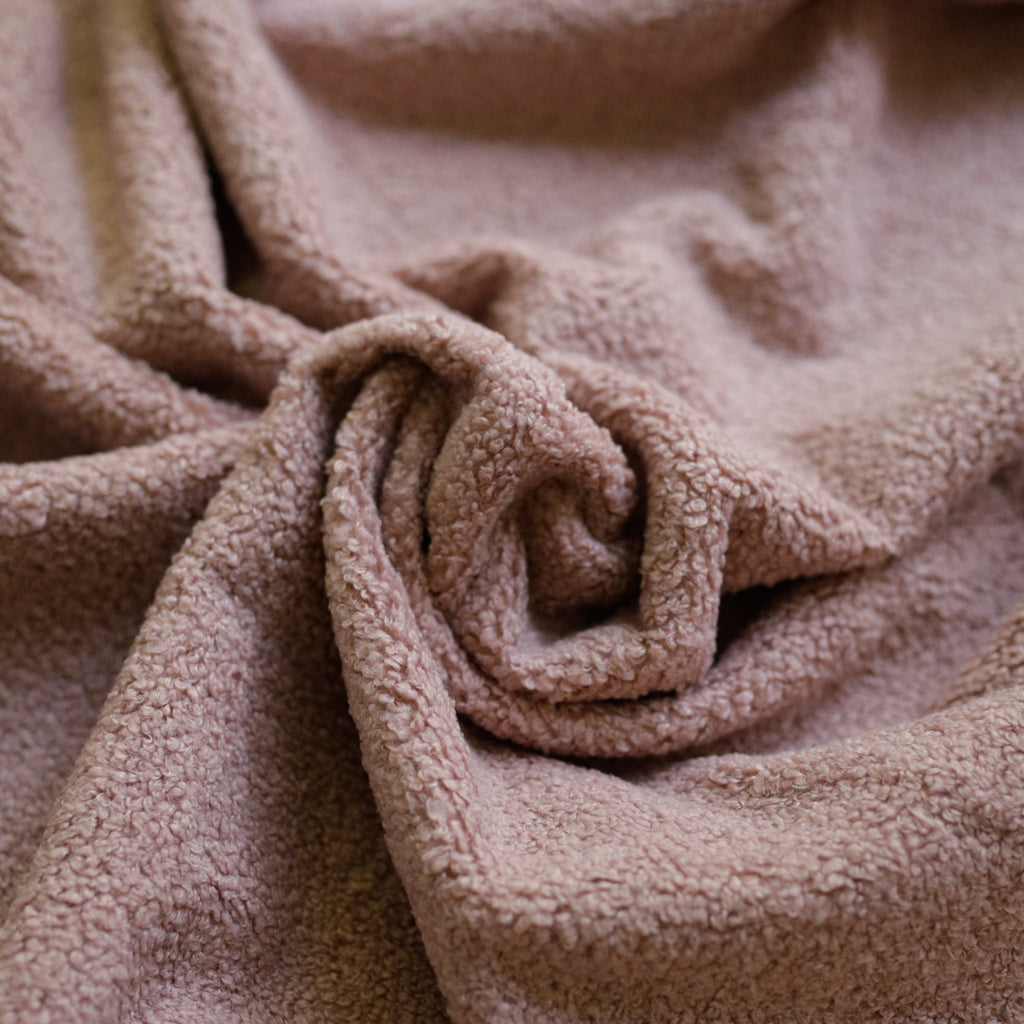 Powder Pink Soft Wool-Feel Bouclé Fabric – Fat Quarter
