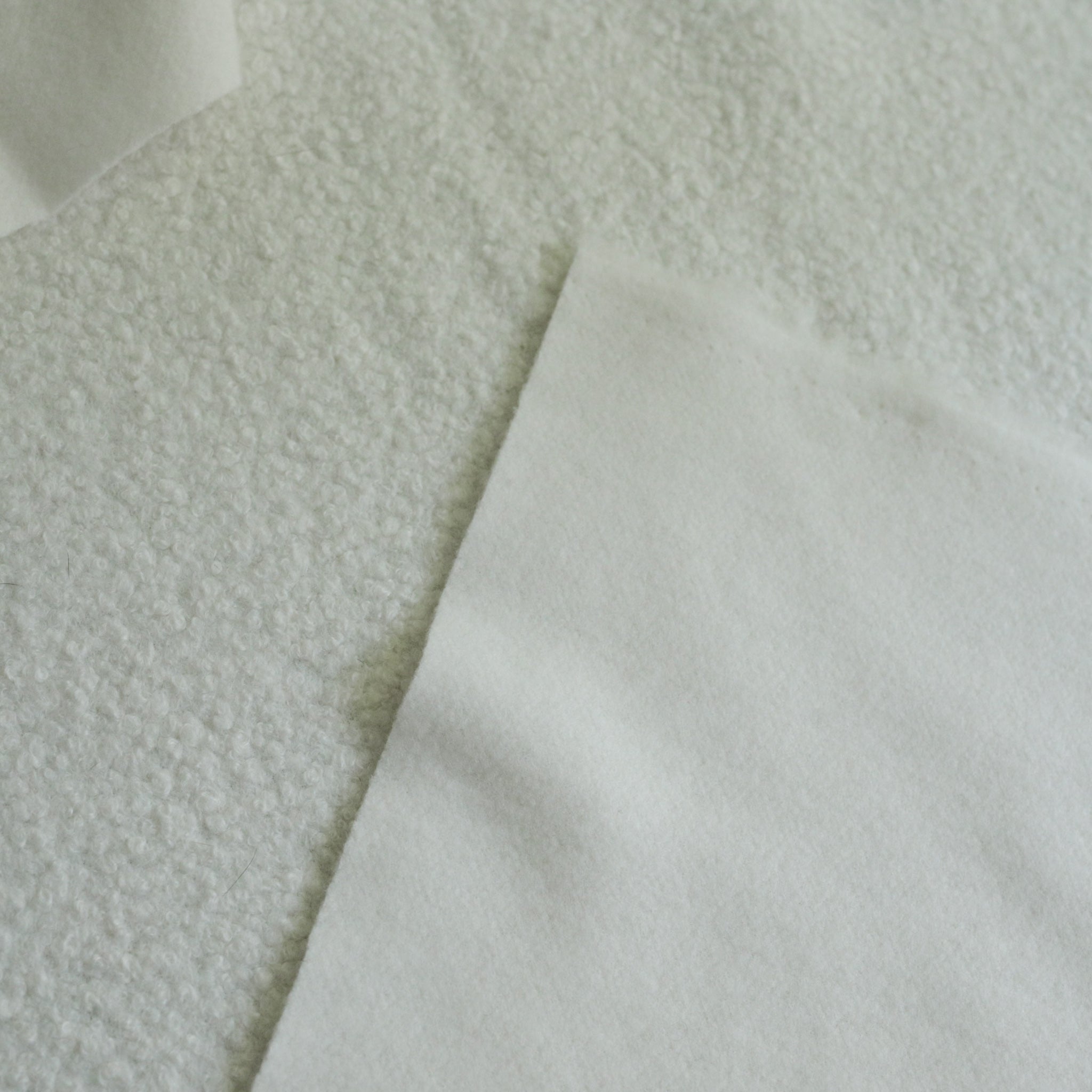 Warm white/Milk  Soft Wool-Feel Bouclé Fabric – Fat Quarter