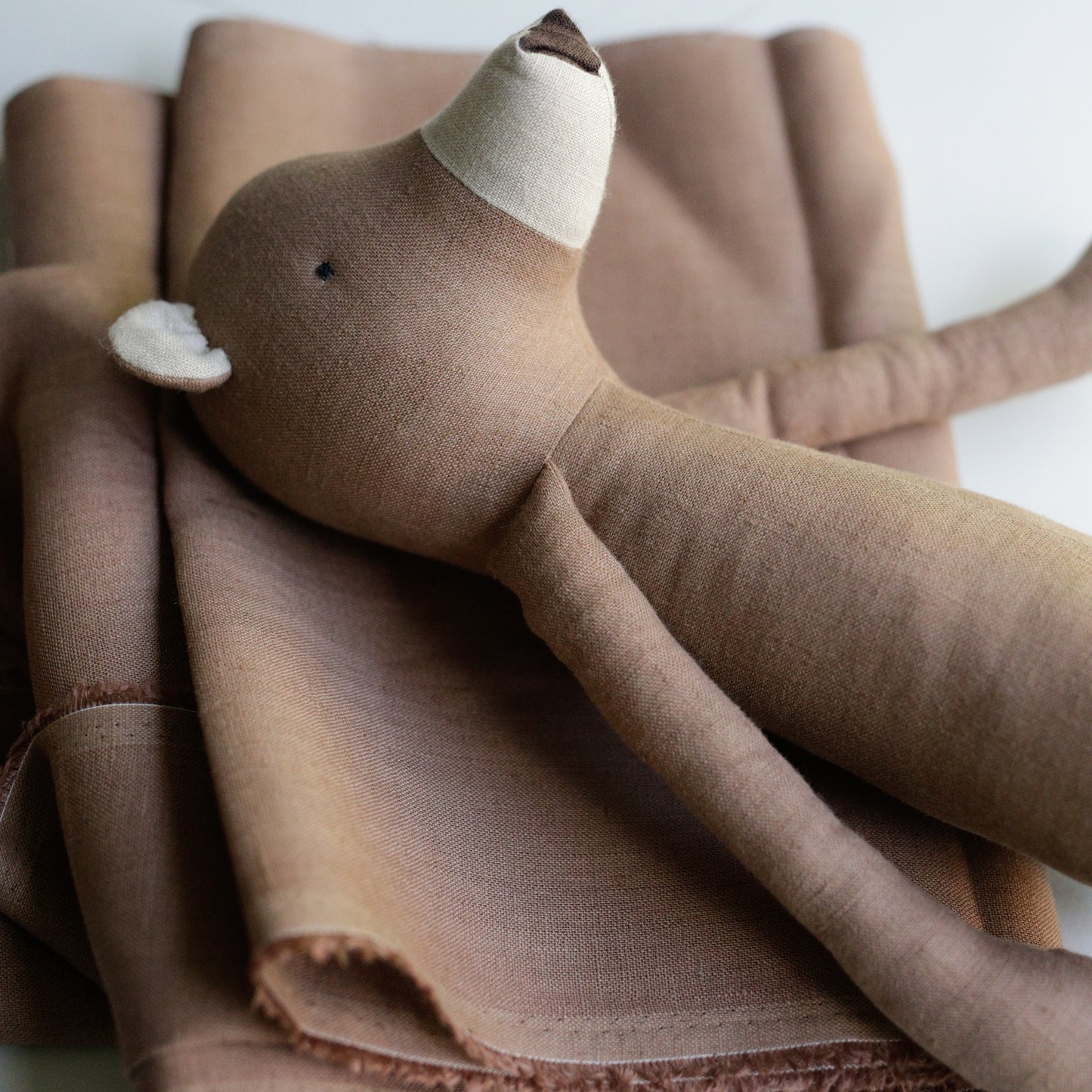 PREORDER Brown Clay  100% Lithuanian linen softened fabric 2119