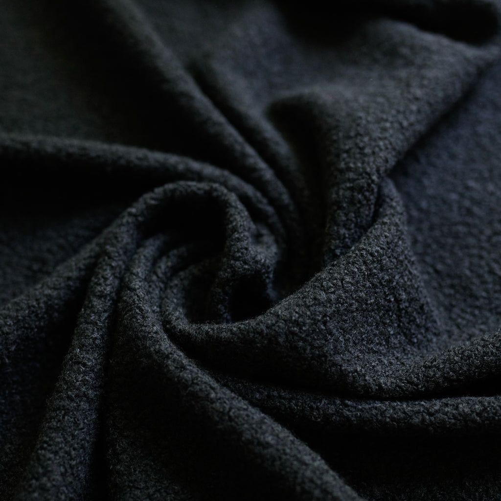 Black Soft Wool-Feel Bouclé Fabric – Fat Quarter