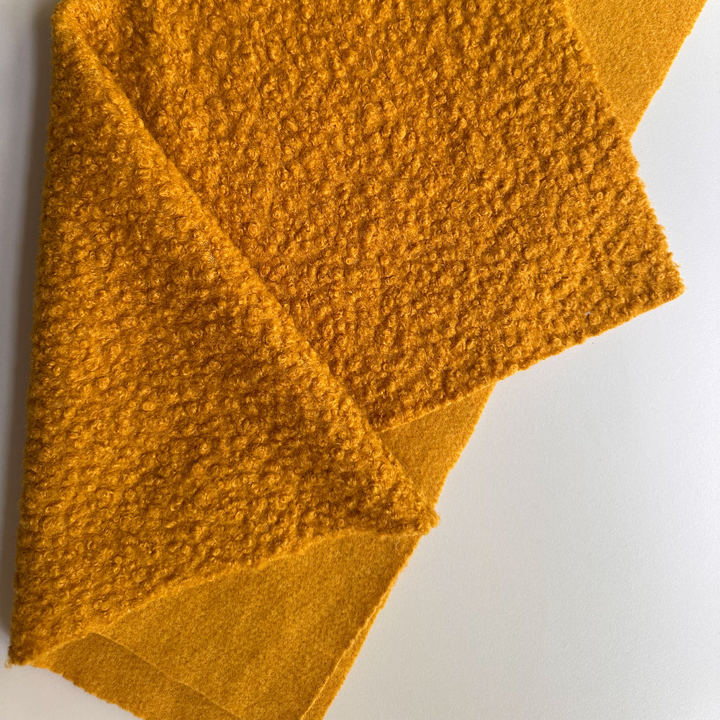 Ochre/Mustard Soft Wool-Feel Bouclé Fabric – Fat Quarter