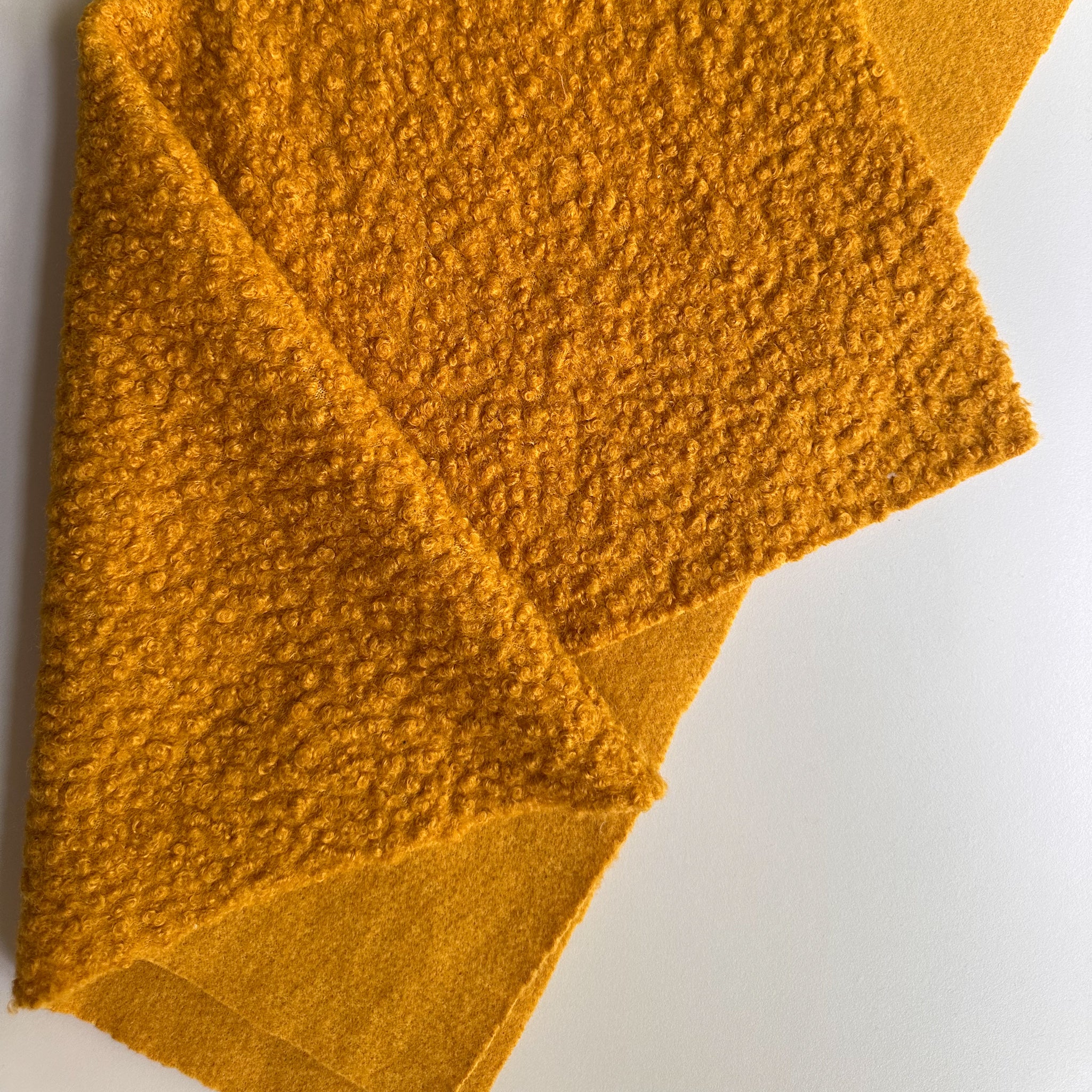 Ochre/Mustard Soft Wool-Feel Bouclé Fabric – Fat Quarter