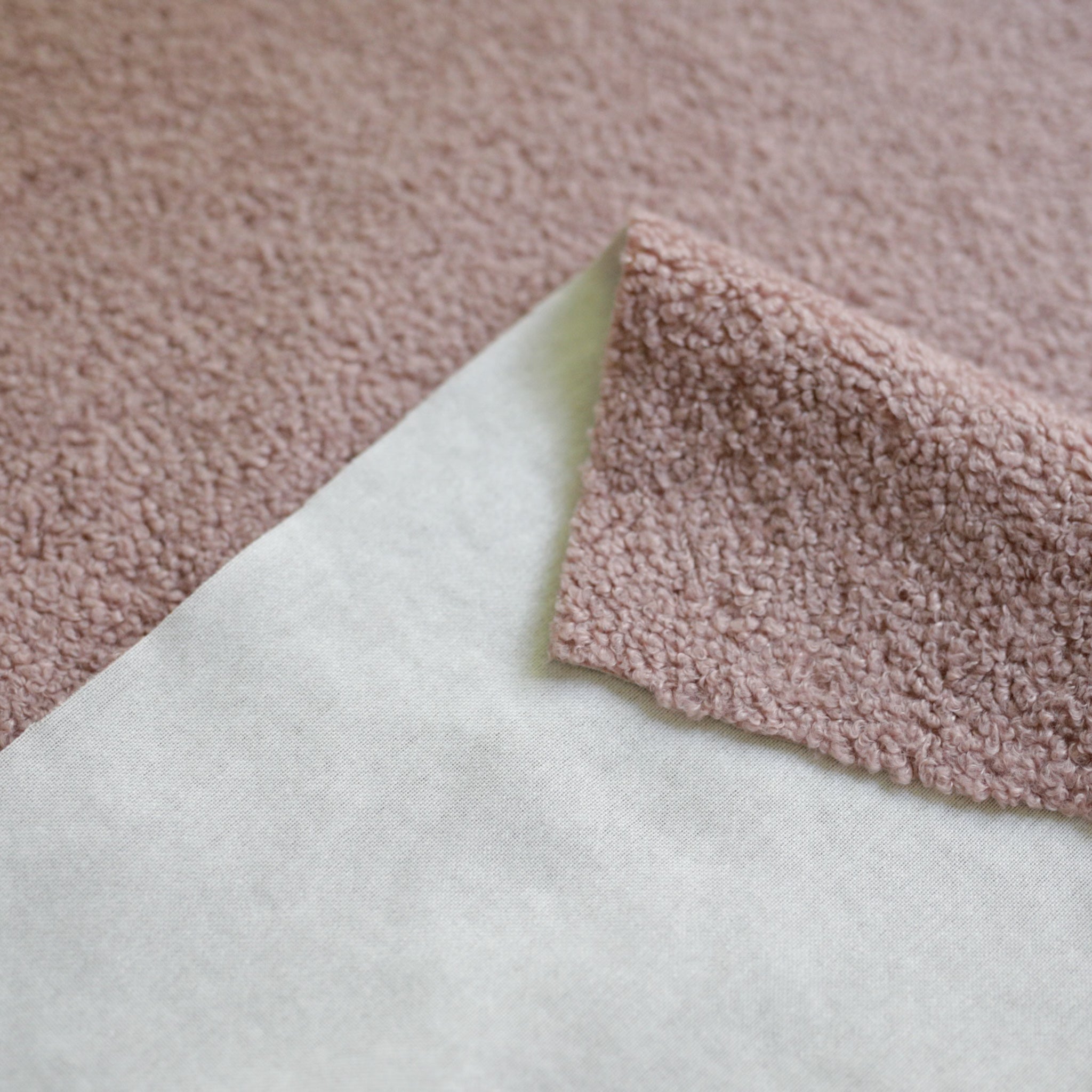 Powder Pink Soft Wool-Feel Bouclé Fabric – Fat Quarter