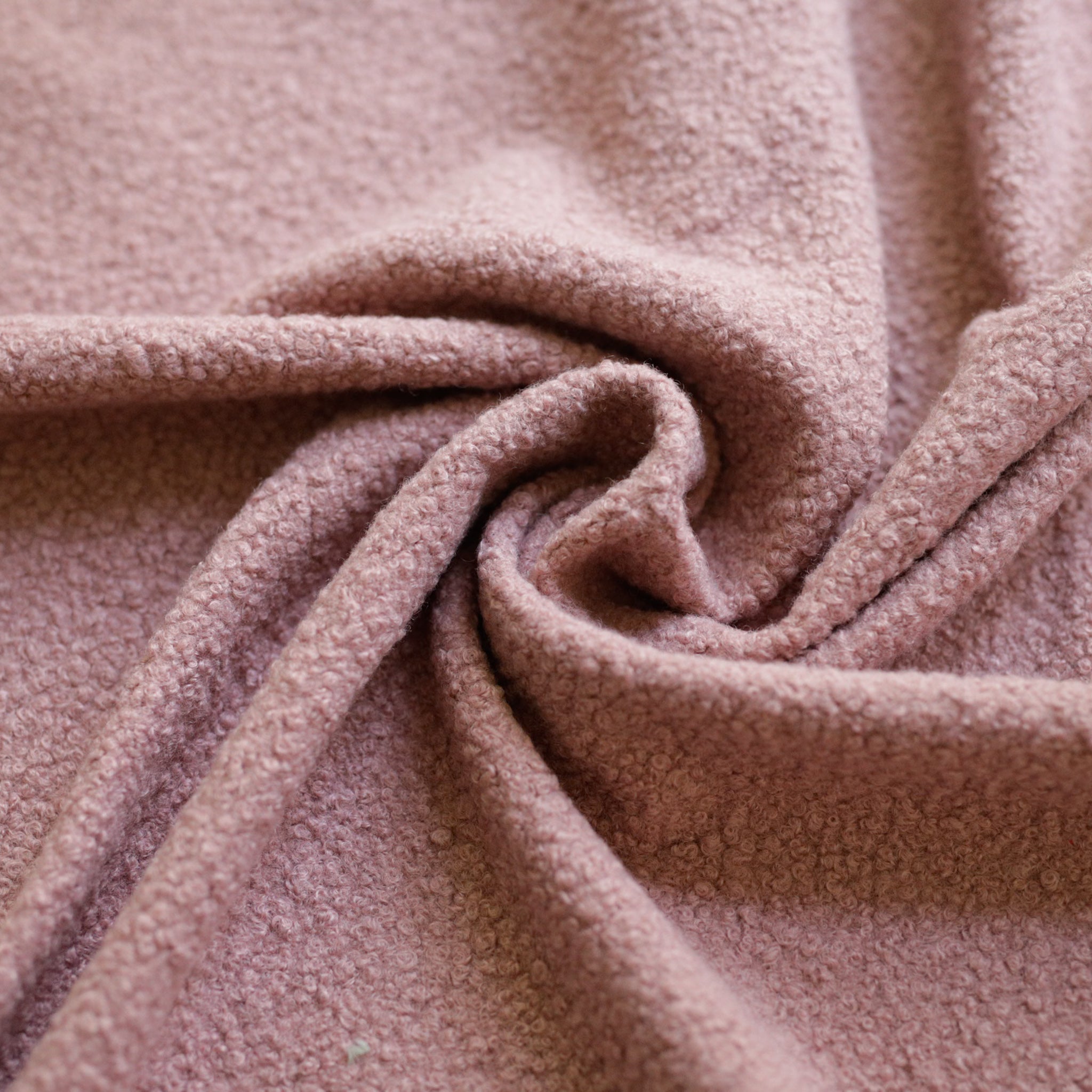 Powder Pink Soft Wool-Feel Bouclé Fabric – Fat Quarter